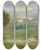 Triptych art skateboard deck of Pierreauguste Renoir Landscape With Houses In Cagnessurmer by Pierre-Auguste Renoir (1841-1919)
