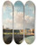 Triptych art skateboard deck of Gerrit Adriaensz Berckheyde View Of The Hague From The Delftse Vaart In The Seventeenth Century by Gerrit Adriaensz Berckheyde (1638-1698)