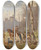 Triptych art skateboard deck of Alexander Von Bensa Heimkehr Nach Der Brenjagd by Alexander Von Bensa (1820-1902)