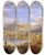 Triptych art skateboard deck of Jasper Francis Cropsey Starrucca Viaduct Pennsylvania by Jasper Francis Cropsey (1823-1900)