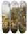 Triptych art skateboard deck of Nicholas Chevalier Race To The Market Tahiti by Nicholas Chevalier (1828-1902)