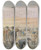 Triptych art skateboard deck of Hendrick Avercamp Winter Scene On The Ice With A Hunter Showing An Otter by Hendrick Avercamp (1585-1634)