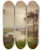 Triptych art skateboard deck of Jasper Francis Cropsey Wyoming Valley Probably Landscape With Sheep by Jasper Francis Cropsey (1823-1900)