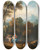 Triptych art skateboard deck of Francesco Zuccarelli Landscape With The Rest On The Flight Into Egypt by Francesco Zuccarelli (1702-1788)