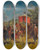 Triptych art skateboard deck of Alberto Pasini An Arab Caravan by Alberto Pasini (1826-1899)