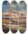 Triptych art skateboard deck of Rudolf Von Alt Naples View From The Northwest Over The Bay Of Naples With Vesuvius In The Background by Rudolf Von Alt (1812-1905)