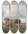 Triptych art skateboard deck of Dsir Thomassin Bei Der Heuernte by Desire Thomassin (1858-1933)