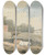 Triptych art skateboard deck of Edward Francis Burney Pastural by Edward Francis Burney (1760-1848)