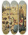 Triptych art skateboard deck of Leopold Carl Mller Schule In Obergypten by Leopold Carl Muller (1834-1892)
