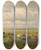 Triptych art skateboard deck of Willem Roelofs Meadow Landscape With Cattle by Willem Roelofs (1822-1897)