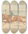 Triptych art skateboard deck of Henry Thomas Alken Three Racehorses With Jockeys Up Galloping In A Group To Left by Henry Thomas Alken (1785-1851)