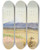 Triptych art skateboard deck of James Crowe Richmond Mount Egmont And Pouakai From New Plymouth by James Crowe Richmond (1822-1898)