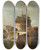 Triptych art skateboard deck of Francesco Guardi Fanciful View Of The Castel Santangelorome by Francesco Guardi (1712-1793)