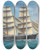 Triptych art skateboard deck of Basilio Ivankovic The Barque Maria Of Captain Emilio Persich Sailing Under All Sails And The Austrohungarian Merchant Flag Off The Home Coast by Basilio Ivankovic (1815-1898)