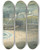Triptych art skateboard deck of Thomas Bradshaw A Desolate Harbor Surrounded By Moors by Thomas Bradshaw (1767)