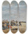 Triptych art skateboard deck of Eugne Boudin Berck Groupe De Pcheuses Assises Sur La Grve by Eugene Boudin (1824-1898)