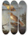 Triptych art skateboard deck of Jan Van Kessel The Elder Birds On The Branches Of A Tree by Jan Van Kessel The Elder (1626-1679)