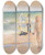 Triptych art skateboard deck of Max Liebermann Badende Am Strand_2 by Max Liebermann (1847-1935)