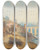 Triptych art skateboard deck of William Crouch A Bridge Near Rome by William Crouch (1817-1850)