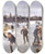 Triptych art skateboard deck of Peter Hansen Children Skating Outside Fborg by Peter Hansen (1868-1928)