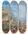 Triptych art skateboard deck of Thomas Allom The Sack Of Corinth by Thomas Allom (1804-1872)