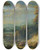 Triptych art skateboard deck of Jan Philip Spalthof An Extensive Wooded River Landscape With Figures Resting In The Foreground Travellers Approaching A Walled City Beyond by Jan Philip Spalthof (1700)