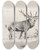 Triptych art skateboard deck of Wilhelm Kuhnert Besiegt Rothirsche by Wilhelm Kuhnert (1865-1926)