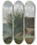 Triptych art skateboard deck of Jeanbaptistecamille Corot Cour De Ferme Avec Un Cavalier Et Une Petite Fille Au Premier Plan by Jean-Baptiste-Camille Corot (1796-1875)