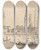 Triptych art skateboard deck of Giacomo Guardi Quinta Valle At Castello by Giacomo Guardi (1764-1835)