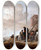 Triptych art skateboard deck of Philips Wouwerman A Coastal Scene by Philips Wouwerman (1619-1668)