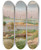 Triptych art skateboard deck of Heinrich Bhmer Open River Landscape by Heinrich Bohmer (1852-1930)