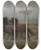 Triptych art skateboard deck of Rosa Bonheur A Ghillie And Two Shetland Ponies In A Misty Landscape by Rosa Bonheur (1822-1899)