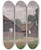 Triptych art skateboard deck of Alfred Zoff Bauernhuser Bei Klagenfurt_1 by Alfred Zoff (1852-1927)