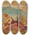 Triptych art skateboard deck of Hans Canon Induktive Wissenschaft by Hans Canon (1829-1885)