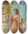Triptych art skateboard deck of Hans Zatzka A Classical Idyll by Hans Zatzka (1859-1945)