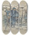 Triptych art skateboard deck of Adrien Barrre Poilus Dans Une Tranche by Adrien Barrere (1874-1931)