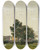 Triptych art skateboard deck of Christen Kbke Section Near The Lime Kiln With A View Towards Copenhagen by Christen Kobke (1810-1848)