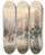 Triptych art skateboard deck of Emil Barbarini A Scene In Paris Ii by Emil Barbarini (1855-1933)