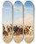 Triptych art skateboard deck of Carl Wahlbom Horses At The Campagna by Carl Wahlbom (1810-1858)