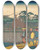Triptych art skateboard deck of And Hiroshige Shimada_2 by Ando Hiroshige (1797-1858)