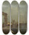 Triptych art skateboard deck of Francesco Guardi Landscape With A Quay And Ships On A Lake by Francesco Guardi (1712-1793)