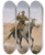 Triptych art skateboard deck of Frederic Remington The Flight by Frederic Remington (1861-1909)