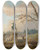 Triptych art skateboard deck of Hubert Robert Landscape With Ruins And The Statue Of Marcus Aurelius by Hubert Robert (1733-1808)