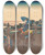 Triptych art skateboard deck of And Hiroshige Okazaki_2 by Ando Hiroshige (1797-1858)