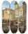 Triptych art skateboard deck of Alois Schnn Vienna A View Of The Market On Freyung by Alois Schonn (1826-1897)