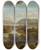 Triptych art skateboard deck of David Johnson View From New Windsor Hudson River by David Johnson (1827-1908)
