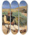 Triptych art skateboard deck of Michael Ancher Figures In A Landscape Blind Kristian And Tine Among The Dunes by Michael Ancher (1849-1927)