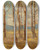 Triptych art skateboard deck of Ferdinand Katona Birches In Autumn by Ferdinand Katona (1864-1932)