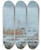 Triptych art skateboard deck of Giacomo Guardi Venice The Bucintoro On The Lagoon by Giacomo Guardi (1764-1835)