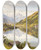 Triptych art skateboard deck of Konrad Petrides A View Of Zell Am See With The Kitzsteinhorn Mountai by Konrad Petrides (1864-1943)